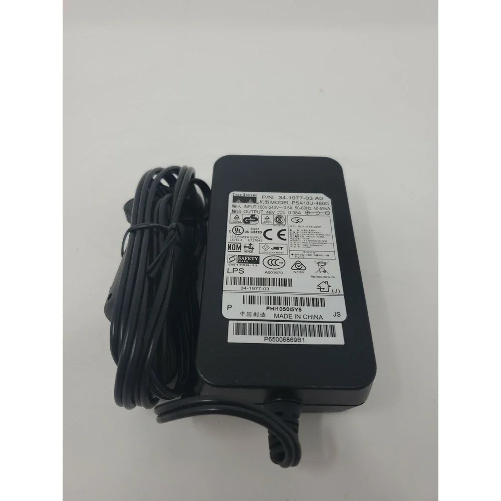 Cisco 48V AC Adapter Power Supply Charger PSA18U-480C for Aironet Access Point